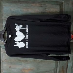 BELLA CANVAS Airlume Jersey 'Peace Love Deliver' Long Sleeve, Size Large